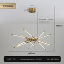 Modern black & gold led ceiling chandelier living room light