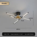 Modern black & gold led ceiling chandelier living room light