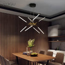 Modern black & gold led ceiling chandelier living room light