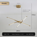 Modern black & gold led ceiling chandelier living room light
