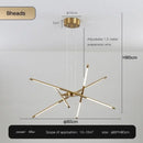 Modern black & gold led ceiling chandelier living room light