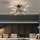 Modern black & gold led ceiling chandelier living room light