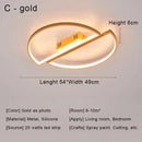 Modern black & gold led chandelier ceiling light for living room