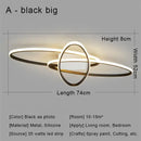 Modern black & gold led chandelier ceiling light for living room