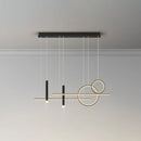 Modern black & gold led island pendant dining room dinner suspension