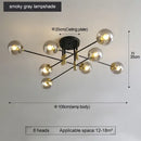 Modern black & gold led round ball chandelier dining room light