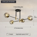 Modern black & gold led round ball chandelier dining room light