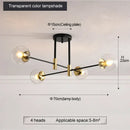 Modern black & gold led round ball chandelier dining room light