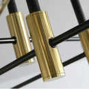 Modern black & gold led round ball chandelier dining room light