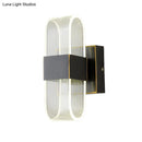 Modern black & gold led sconce light bedroom oval wall mount