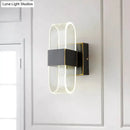 Modern black & gold led sconce light bedroom oval wall mount