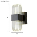 Modern black & gold led sconce light bedroom oval wall mount
