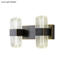 Modern black & gold led sconce light bedroom oval wall mount