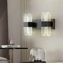 Modern black & gold led sconce light bedroom oval wall mount