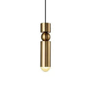 Modern black gold led tube pendant lamp kitchen hanging light