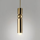 Modern black gold led tube pendant lamp kitchen hanging light
