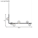 DecorBites™ Modern Linear Chandelier - 6/8 Lights Glass Shade Island Light in Black/Gold