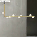DecorBites™ Modern Linear Chandelier - 6/8 Lights Glass Shade Island Light in Black/Gold