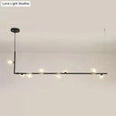 DecorBites™ Modern Linear Chandelier - 6/8 Lights Glass Shade Island Light in Black/Gold