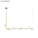 DecorBites™ Modern Linear Chandelier - 6/8 Lights Glass Shade Island Light in Black/Gold