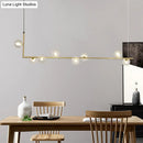 DecorBites™ Modern Linear Chandelier - 6/8 Lights Glass Shade Island Light in Black/Gold