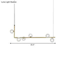 DecorBites™ Modern Linear Chandelier - 6/8 Lights Glass Shade Island Light in Black/Gold
