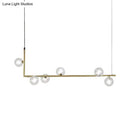 DecorBites™ Modern Linear Chandelier - 6/8 Lights Glass Shade Island Light in Black/Gold