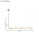 DecorBites™ Modern Linear Chandelier - 6/8 Lights Glass Shade Island Light in Black/Gold