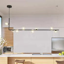 DecorBites™ Modern Linear Chandelier - 6/8 Lights Glass Shade Island Light in Black/Gold
