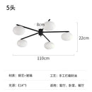 Modern black & gold lustre ceiling light for kitchen with glass globes