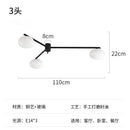 Modern black & gold lustre ceiling light for kitchen with glass globes