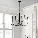 Modern black gold metal chandelier dining room 9 light fixture