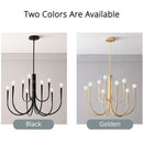 Modern black gold metal chandelier dining room 9 light fixture