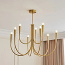 Modern black gold metal chandelier dining room 9 light fixture