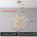 Modern black gold metal chandelier dining room 9 light fixture