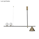 Modern black & gold metal cone island light for dining room