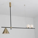 Modern black & gold metal cone island light for dining room