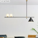 Modern black & gold metal cone island light for dining room
