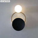 Modern black & gold metal planet wall mount lamp bedroom sconce