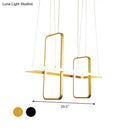 Modern black & gold metal rectangle ceiling pendant kitchen light