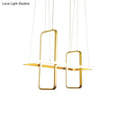 Modern black & gold metal rectangle ceiling pendant kitchen light