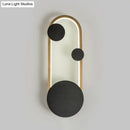 Modern black & gold metallic arc wall lamp bedroom led light fixture