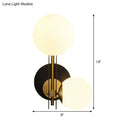 Modern black & gold milky glass wall light bedroom direct wired electric