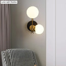Modern black & gold milky glass wall light bedroom direct wired electric