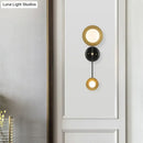 Modern black & gold milky glass wall sconce bedroom reading lamp