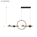 Modern black & gold minimalist led pendant light dining room sphere
