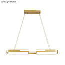 Modern black & gold oblong acrylic pendant light dining room lamp