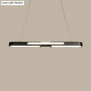 Modern black & gold oblong acrylic pendant light dining room lamp