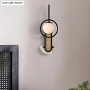 Modern black & gold opal glass ball wall sconce bedroom light