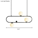 Modern black & gold opal glass chandelier – dining room light fixture